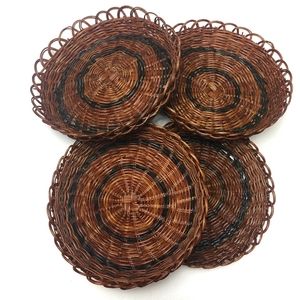 BOHO Woven Wicker Baskets (Set of 4)